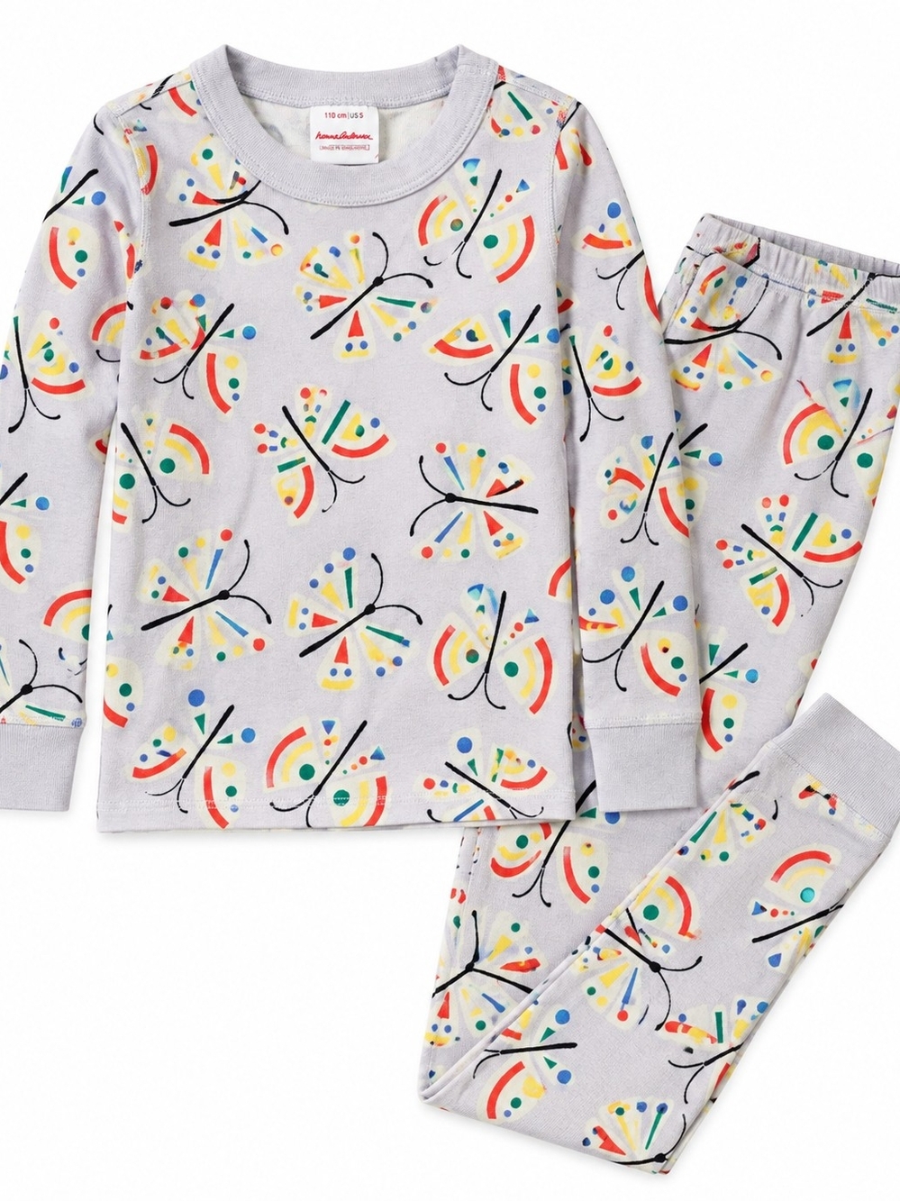 Hanna Andersson Kids Size 5 Butterfly Rainbow Organic Cotton Pajama Set